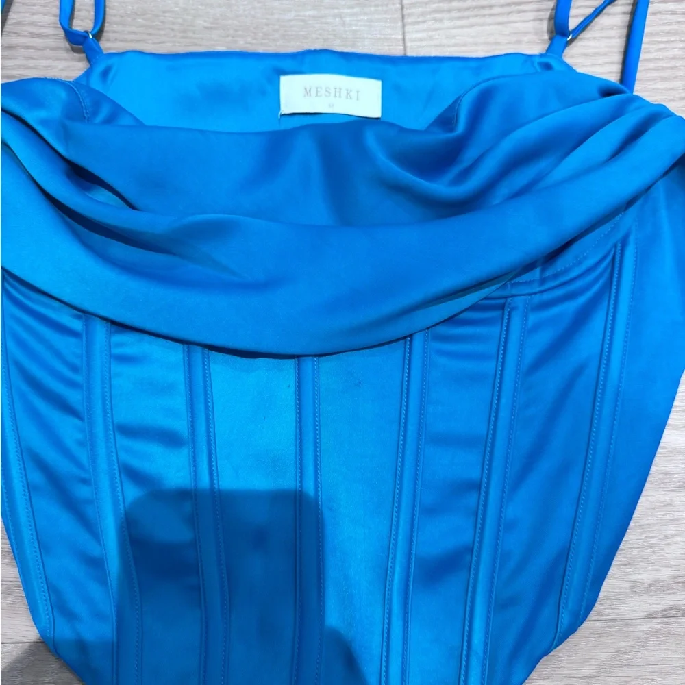 Meshki Royal Blue Satin Ensemble - Picture 6 of 9